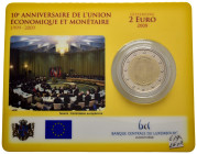 Lussemburgo - 2 Euro 2009 - 10° anniversari Unione Economica e Monetaria - Bimetallico: centro in nickel rivestito di ottone al nichel con anello in r...