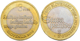 Slovenia - 3 Euro 2015 - 500° anniversario del primo testo stampato in sloveno - Bimetallico: centro in nickel placcato ottone al nichel con anello in...