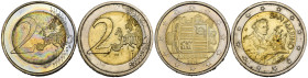 Vari - Lotto di 2 monete: Andorra 2 Euro 2014 Bimetallico: centro in nickel rivestito di ottone al nichel con anello in rame-nichel KM#427 - San Marin...