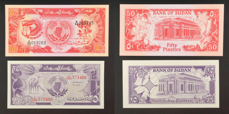 Sudan - Lotto di 2 banconote: 50 Piastre 1987 P#38 - 25 Piastre 1987 P#37

UNC...