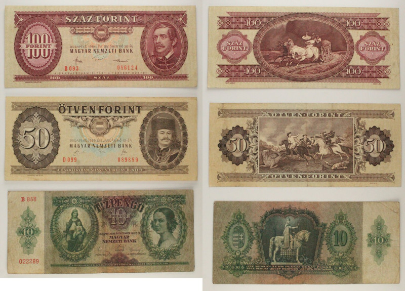 Ungheria - Lotto di 3 banconote: 100 Forint 1984 P#171 - 50 Forint 1989 P#170 - ...