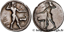 BRUTTIUM - CAULONIA
Type : Statère, nomos ou didrachme 
Date : c. 530-510 AC. 
Mint name / Town : Caulonia 
Metal : silver 
Diameter : 29,5  mm
Orient...