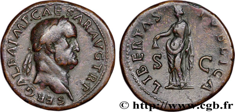 GALBA
Type : Sesterce 
Date : 68-69 
Mint name / Town : Rome 
Metal : bronze 
Di...