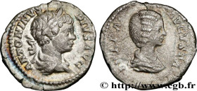 CARACALLA and JULIA DOMNA
Type : Denier 
Date : 201 
Mint name / Town : Rome 
Metal : silver 
Millesimal fineness : 550  ‰
Diameter : 18  mm
Orientati...