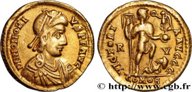 HONORIUS
Type : Solidus 
Date : 408-423 
Mint name / Town : Ravenne 
Metal : gold 
Diameter : 20  mm
Orientation dies : 12  h.
Weight : 4,40  g.
Obver...