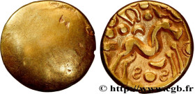 AMBIANI (Area of Amiens)
Type : Statère d'or uniface, revers aux esses et au globule perlé 
Date : c. 60-50 AC. 
Mint name / Town : Amiens (80) 
Metal...