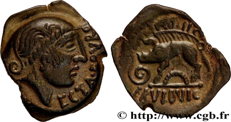 GALLIA - AULERCI EBUROVICES (Area of Évreux)
Type : Bronze au sanglier enseigne,...