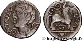 GALLIA BELGICA - REMI (Area of Reims)
Type : Denier ATEVLA / VLATOS, classe Ia 
Date : c. 60-30 AC. 
Mint name / Town : Reims (51) 
Metal : silver 
Di...