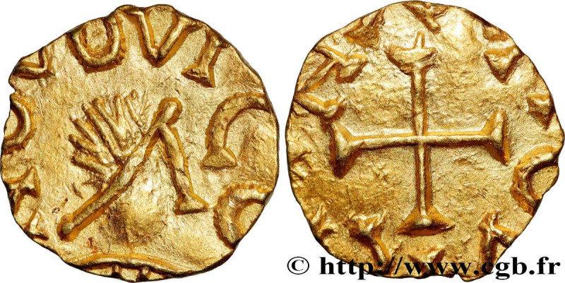 NOVUS VICUS - NEUVY-EN-CHAMPAGNE (Sarthe)
Type : Triens 
Date : (VIIe siècle) 
D...