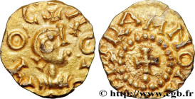 ROUEN (ROTOMO CIVITAS) - (Seine-Maritime)
Type : Triens 
Date : (600-670) 
Date : s.m. 
Mint name / Town : Rouen 
Metal : gold 
Diameter : 12,5  mm
We...