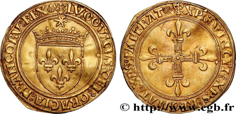 LOUIS XII, FATHER OF THE PEOPLE
Type : Écu d'or au soleil 
Date : 25/04/1498 
Mi...