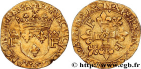 FRANCIS I
Type : Écu d'or au soleil, 7e type (spécial La Rochelle) 
Date : 21/07/1519 
Mint name / Town : La Rochelle 
Metal : gold 
Millesimal finene...