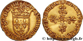 CHARLES IX
Type : Écu d'or au soleil, 1er type, sans le titre REX 
Date : 1564 
Mint name / Town : Bordeaux 
Quantity minted : 3200 
Metal : gold 
Mil...