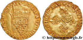 CHARLES IX
Type : Écu d'or au soleil, 1er type 
Date : 1567 
Mint name / Town : Montpellier 
Metal : gold 
Millesimal fineness : 958  ‰
Diameter : 25 ...