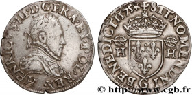 HENRY III
Type : Demi-teston, 3e type, col gaufré 
Date : 1575 
Mint name / Town : Poitiers 
Quantity minted : 7074 
Metal : silver 
Millesimal finene...