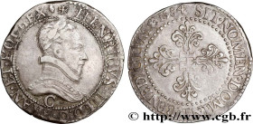 HENRY III
Type : Franc au col plat 
Date : 1584 
Mint name / Town : Saint-Lô 
Quantity minted : 34453 
Metal : silver 
Millesimal fineness : 833  ‰
Di...