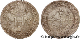 HENRY III
Type : Double sol parisis du Dauphiné 
Date : 1585 
Mint name / Town : Grenoble 
Quantity minted : 55280 
Metal : billon 
Millesimal finenes...