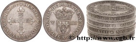 HENRY IV
Type : Piéfort de poids quadruple du huitième d’écu 
Date : 1607 
Mint name / Town : Paris, Moulin du Louvre 
Metal : billon 
Diameter : 28  ...