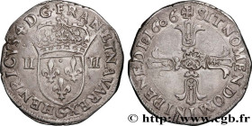 HENRY IV
Type : Quart d'écu, écu de face, 3e type 
Date : 1606 
Mint name / Town : Poitiers 
Quantity minted : 19958 
Metal : silver 
Millesimal finen...