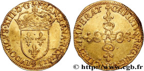 LOUIS XIII
Type : Écu d'or au soleil, à la croix anillée fleurdelisée 
Date : 1615 
Mint name / Town : Paris 
Quantity minted : 27100 
Metal : gold 
M...