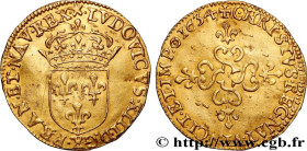 LOUIS XIII
Type : Écu d'or au soleil, à la croix anillée fleurdelisée 
Date : 1634 
Mint name / Town : Amiens 
Quantity minted : 22500 
Metal : gold 
...