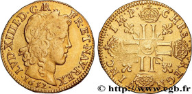LOUIS XIV "THE SUN KING"
Type : Louis d’or aux huit L, portrait à la mèche longue 
Date : 1652 
Mint name / Town : Arras 
Metal : gold 
Millesimal fin...