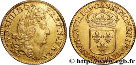 LOUIS XIV "THE SUN KING"
Type : Louis d'or à l'écu 
Date : 1690 
Mint name / Town : Paris 
Quantity minted : 1182332 
Metal : gold 
Millesimal finenes...
