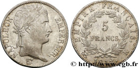 PREMIER EMPIRE / FIRST FRENCH EMPIRE
Type : 5 francs Napoléon Empereur, Empire français 
Date : 1812 
Mint name / Town : Bordeaux 
Quantity minted : 1...