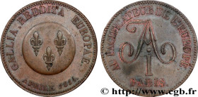 FIRST FRENCH EMPIRE - PROVISIONAL GOVERNMENT
Type : Au Pacificateur de l’Europe, module de 5 francs pour Alexandre Ier de Russie 
Date : 1814 
Mint na...