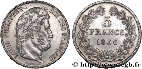 LOUIS-PHILIPPE I
Type : 5 francs IIe type Domard 
Date : 1836 
Mint name / Town : Rouen 
Quantity minted : 2630404 
Metal : silver 
Millesimal finenes...