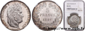 LOUIS-PHILIPPE I
Type : 5 francs IIIe type Domard 
Date : 1847 
Mint name / Town : Paris 
Quantity minted : 12.617.926 
Metal : silver 
Millesimal fin...