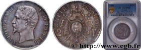 SECOND EMPIRE
Type : Piéfort de 2 francs Napoléon III, tête nue 
Date : 1856 
Quantity minted : --- 
Metal : silver 
Millesimal fineness : 900  ‰
Diam...