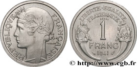 PROVISIONAL GOVERNEMENT OF THE FRENCH REPUBLIC
Type : Essai de 1 franc Morlon, légère 
Date : 1941 
Quantity minted : --- 
Metal : aluminium 
Diameter...