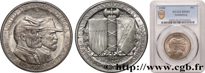 UNITED STATES OF AMERICA
Type : 1/2 Dollar Bataille de Gettysburg 
Date : 1936 
...
