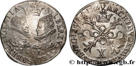 SPANISH NETHERLANDS - BRABANT - DUCHY OF BRABANT - ALBERT AND ISABELLA
Type : Demi-Florin 
Date : 1601 
Mint name / Town : Anvers 
Metal : silver 
Mil...