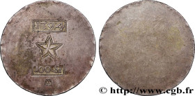 SIEGE OF MAASTRICHT
Type : 100 Stuivers uniface 
Date : 1794 
Mint name / Town : Maastricht 
Metal : silver 
Diameter : 41  mm
Weight : 30,31  g.
Edge...