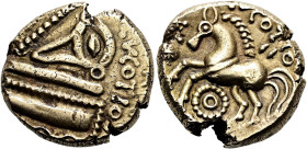 GALLIEN. NORDGALLIEN UND GALLIA BELGICA. Remi. Stater ø 16mm (6.06g). 2. - 1. Jh. v. Chr. Vs.: Stilisiertes Auge in punktierten u. glatten Winkeln, da...