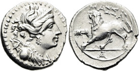 SÜDFRANKREICH. MASSALIA. Tetrobol ø 18mm (2.78g). 130 - 121 v. Chr. Vs.: Drapierte Büste der Artemis mit Stephane u. geschultertem Köcher n. r. Rs.: Μ...