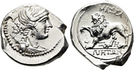 SÜDFRANKREICH. MASSALIA. Tetrobol ø 17mm (2.55g). 130 - 121 v. Chr. Vs.: Drapierte Büste der Artemis mit Stephane u. geschultertem Köcher n. r. Rs.: Μ...
