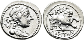 SÜDFRANKREICH. MASSALIA. Tetrobol ø 16mm (2.44g). 130 - 121 v. Chr. Vs.: Drapierte Büste der Artemis mit Stephane u. geschultertem Köcher n. r. Rs.: Μ...