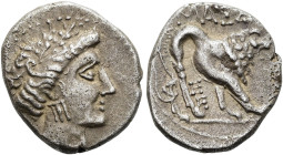 SÜDFRANKREICH. MASSALIA. Tetrobol ø 15mm (2.65g). 2. Jh. v. Chr. Vs.: Artemiskopf n. r. Rs.: Löwe n. r., darüber ΜΑΣΣΑ, vor den Hinterbeinen E/E. Depe...