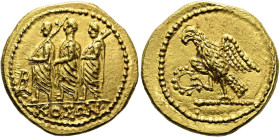 SKYTHISCHE DYNASTEN UND KÖNIGE. Koson. Stater ø 21mm (8.38g). 42 - 29 v. Chr. Vs.: ΚΟΣΩΝ, Konsul M. Iulius Brutus zwischen zwei Liktoren n. l., im Fel...