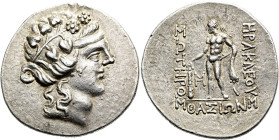 THRAKISCHE INSELN. THASOS. Tetradrachme ø 33mm (16.94g). 2. - 1. Jh. v. Chr. Vs.: Kopf des Dionysos mit Efeukranz n. r. Rs.: ΗΡΑΚΛΕΟΥΣ / ΣΩΤΗΡΟΣ / ΘΑΣ...