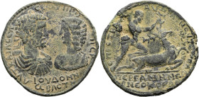 MYSIEN. PERGAMON. Septimius Severus und Iulia Domna, 193 - 211 n. Chr. ø 39mm (18.16g). Vs.: ΑΥΤΟ ΚΑΙ Λ ΣΕΠ ΣΕΟΥΗΡΟΣ Σ ΠΕΡ / ΙΟΥ ΔΟΜΝΑ ΣΕΒΑΣΤΗ, gegens...