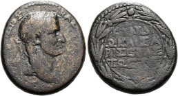 NÖRDLICHE LEVANTE. CHALKIS AD BELUM. Herodes V. von Chalkis. ø 25mm (12.94g). 43 - 44 n. Chr. Vs.: ΒΑΣΙ[ΛΕΥΣ ΗΡΩΔΗΣ ΦΙΛΟΚΛΑΥ]ΔΙΟΣ, Kopf des Königs mit...