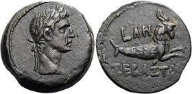 NORDAFRIKA. ALEXANDRIA. Augustus, 27 v. Chr. - 14 n. Chr. ø 25mm (11.52g). 8 - 9 n. Chr. Vs.: Kopf mit Lorbeerkranz n. r. Rs.: L ΛΗ (= Jahr 38), Capri...