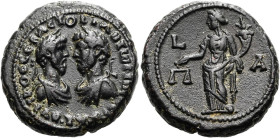 NORDAFRIKA. ALEXANDRIA. Marcus Aurelius und Lucius Verus, 161 - 169 n. Chr. Billon-Tetradrachme ø 24mm (14.19g). 161 n. Chr. Vs.: ΑΝΤΩΝΙΝΟΣ ΚΑΙ ΟΥΗΡΟΣ...
