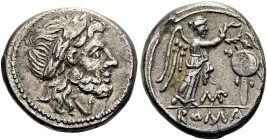 RÖMISCHE REPUBLIK NACH 211 V. CHR. MP, 211 - 208 v. Chr. Victoriatus ø 20mm (3.92g). Mzst.unbestimmt. Vs.: Kopf des Jupiter mit Lorbeerkranz n. r. Rs....