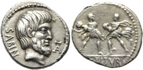RÖMISCHE REPUBLIK NACH 211 V. CHR. L. Titurius Sabinus, 89 v. Chr. Denar ø 19mm (3.99g). Mzst.Rom. Vs.: SABIN, Kopf des Königs Tatius n. r., im Feld r...