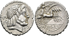 RÖMISCHE REPUBLIK NACH 211 V. CHR. Q. Antonius Balbus, 83 - 82 v. Chr. Denar ø 19mm (3.95g). Mzst.Rom. Vs.: Kopf des Jupiter n. r., dahinter S C, davo...